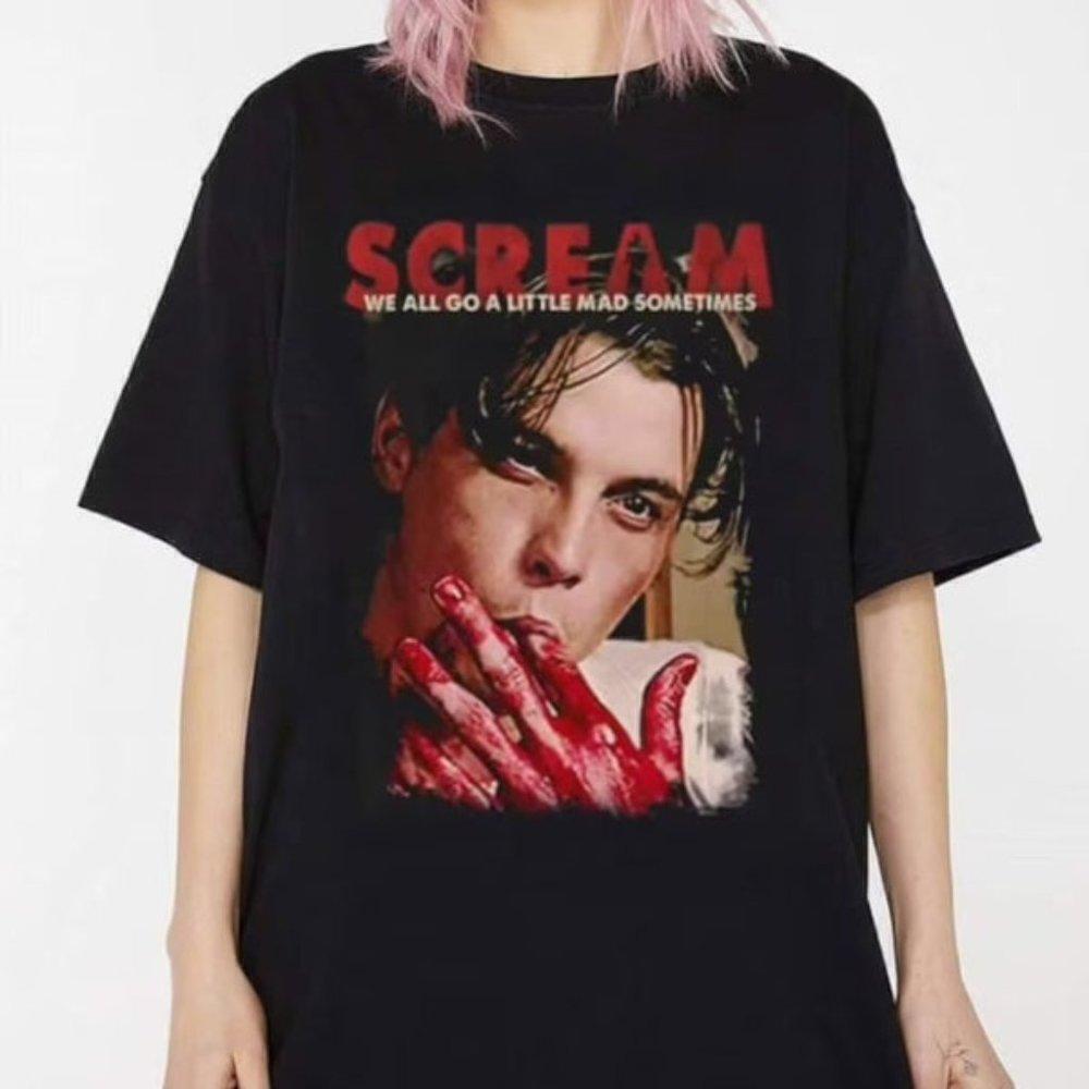Scream Billy Loomis Horror Movie We All Go A Little Mad Retro T-Shirt
